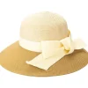 San Diego Hat Company Hats<Side Bow Color-Block Hat Beige