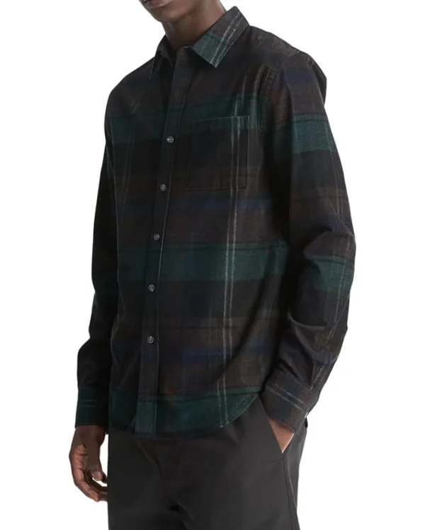 Vince Shirts & Tops<Sierra Corduroy Plaid Long Sleeve Surplus Olive/Ivy Sky