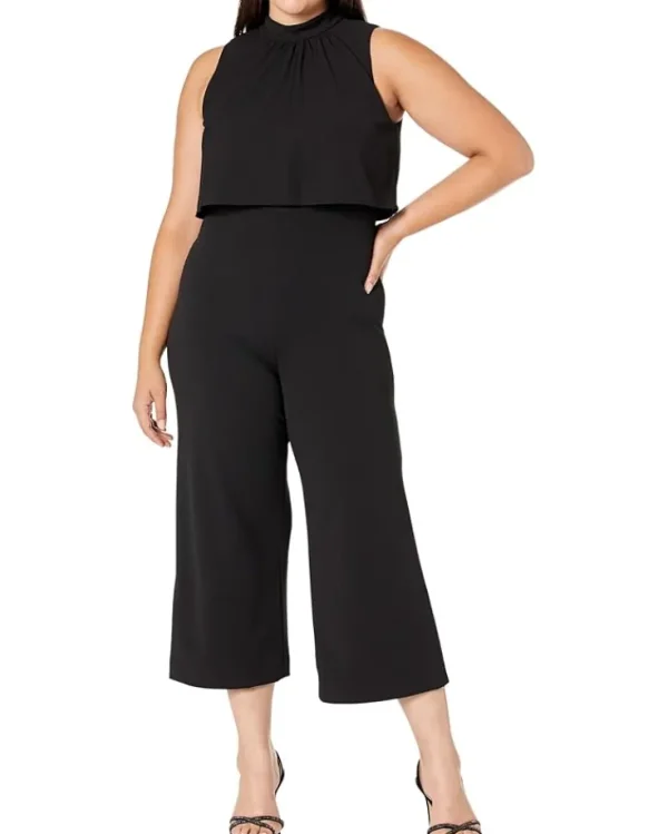 DKNY Jumpsuits & Rompers<Sleeveless High Neck Popover Jumpsuit Black