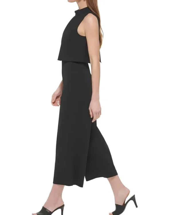 DKNY Jumpsuits & Rompers<Sleeveless High Neck Popover Jumpsuit Black