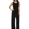 Norma Kamali Jumpsuits & Rompers<Sleeveless Shirred Waist Jumpsuit Black