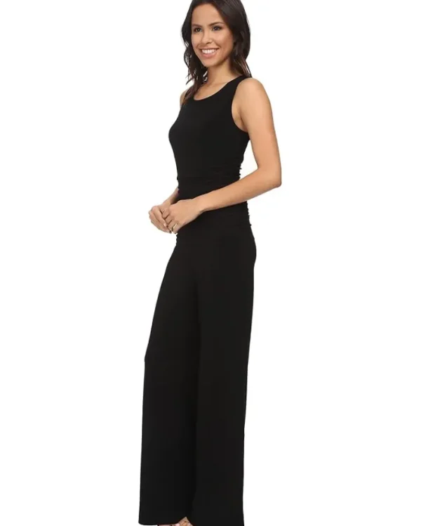 Norma Kamali Jumpsuits & Rompers<Sleeveless Shirred Waist Jumpsuit Black