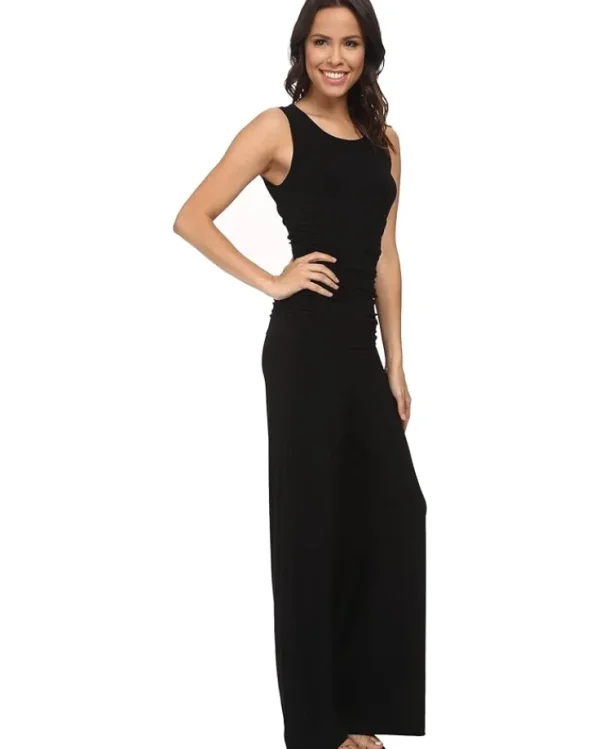 Norma Kamali Jumpsuits & Rompers<Sleeveless Shirred Waist Jumpsuit Black