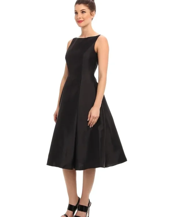 Adrianna Papell Dresses<Sleeveless Tea Length Dress Black