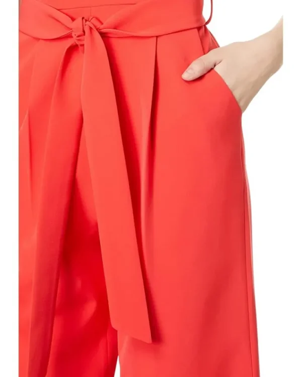 Vince Camuto Jumpsuits & Rompers<Sleeveless V-Neck Belted Poly Base Jumpsuit Tulip Red
