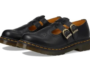 Dr. Martens Flats<8065 Smooth Leather Mary Jane Shoes Black Smooth