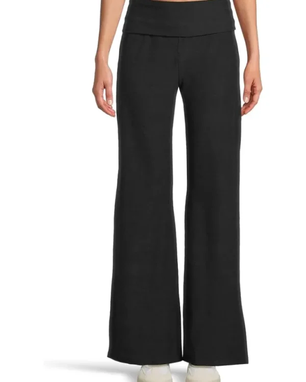 Beyond Yoga Pants<Spacedye Foldover Wide Leg Pants Darkest Night