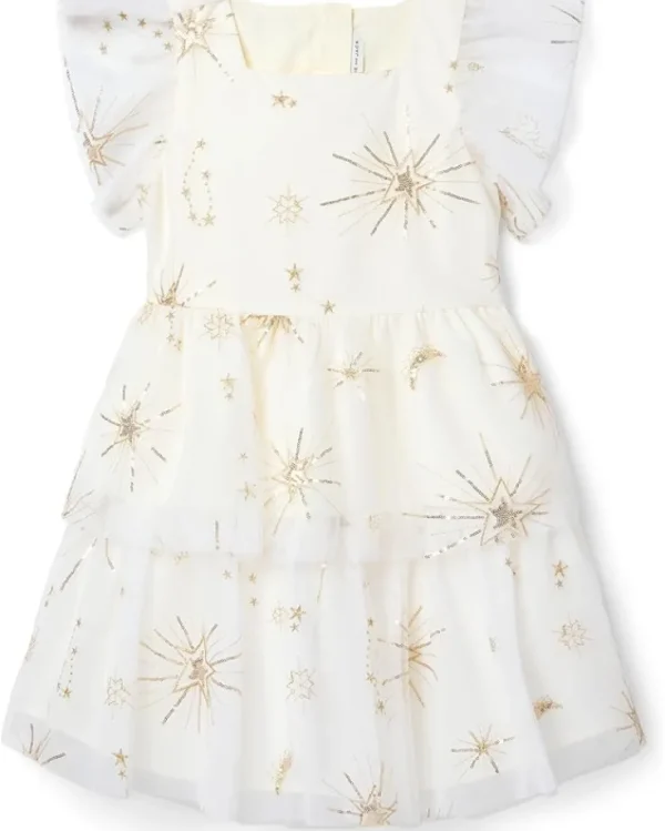 Janie and Jack Dresses<Star Plisse Dress (Toddler/Little Kid/Big Kid) Ivory
