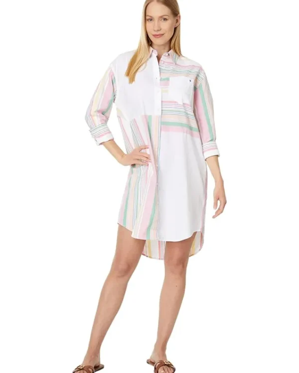 Tommy Hilfiger Dresses<Stripe Patchwork Shirt Dress Peony Combo