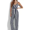 Lauren Ralph Lauren Jumpsuits & Rompers<Striped Belted Crepe Jumpsuit Navy/White