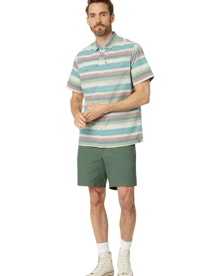sunsmart_cool_weave_woven_3.webp L.L.Bean Activewear | Shirts & Tops<SunSmart Cool Weave Woven Shirt Stripe Short Sleeve Deep Azure Stripe