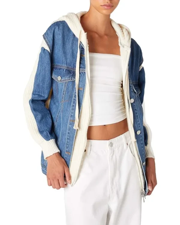 Blank NYC Coats & Outerwear<Sweater And Denim Trucker Jacket Multicolor