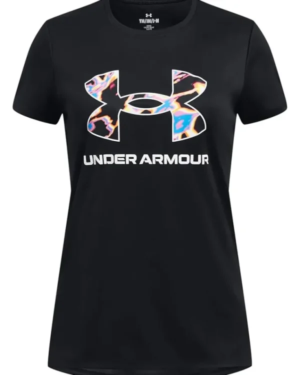 Under Armour Kids Shirts & Tops<Tech Big Logo Short Sleeve T-Shirt (Big Kids) Black/White 1