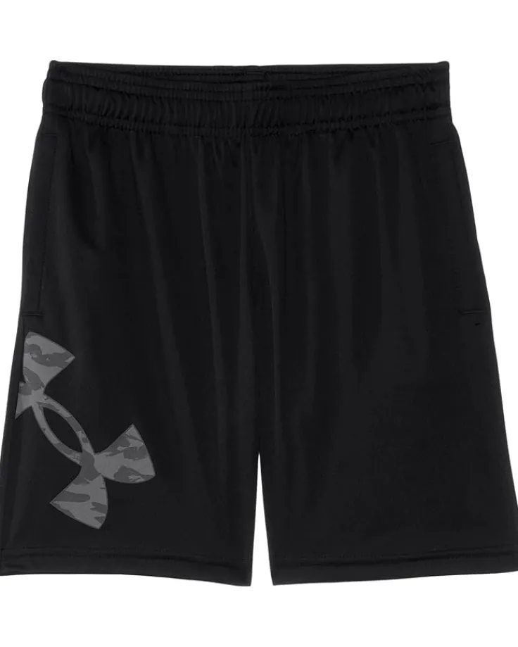 tech_big_logo_shorts_big__0.webp Under Armour Kids Shorts<Tech Big Logo Shorts (Big Kid) Black/Castlerock
