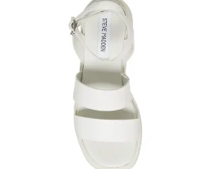 Steve Madden Sandals<Tenysi Wedge Sandal White Leather