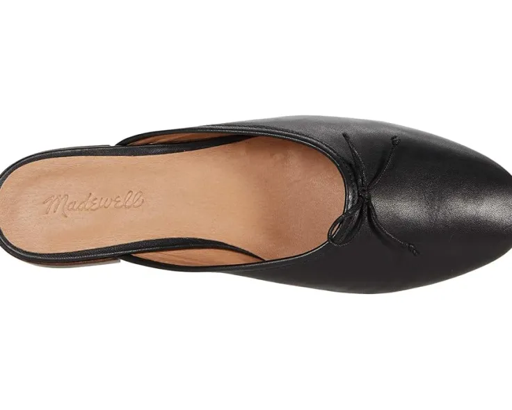 the_adelle_ballet_mule_in_1.webp Madewell Mules<The Adelle Ballet Mule in Leather True Black