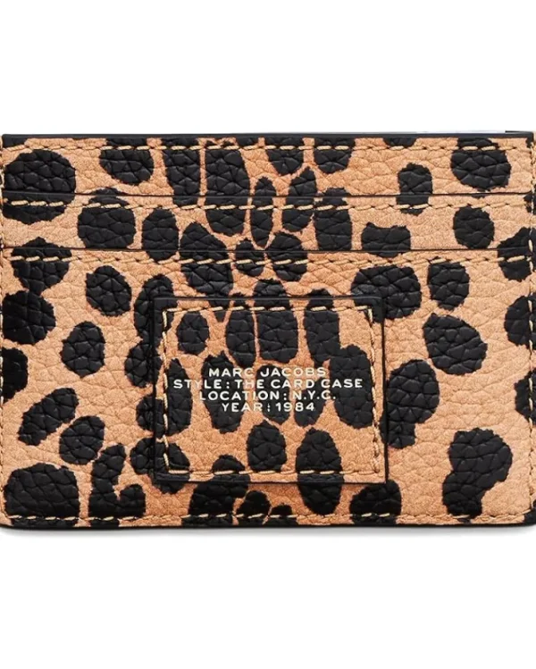 Marc Jacobs Wallets<The Cheetah Leather Card Case Black Multi