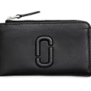 Marc Jacobs Wallets<The Leather J Marc Top Zip Multi Wallet Black
