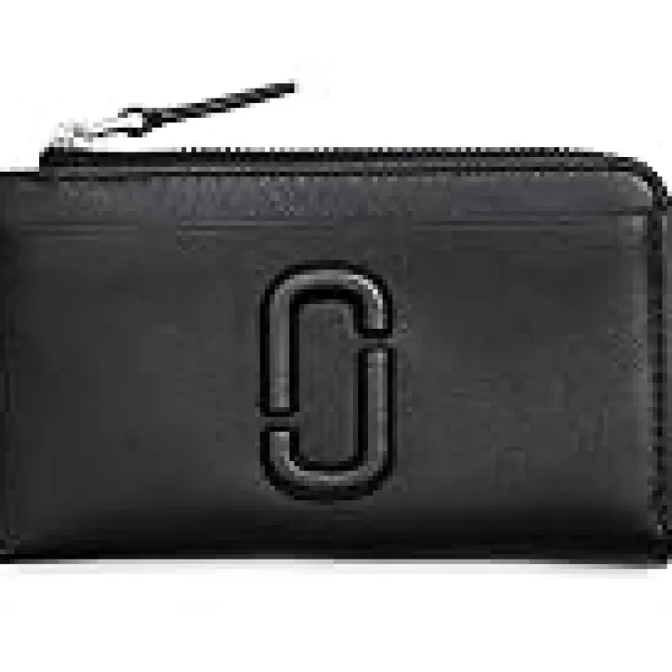 the_leather_j_marc_top_zi_0.webp Marc Jacobs Wallets<The Leather J Marc Top Zip Multi Wallet Black