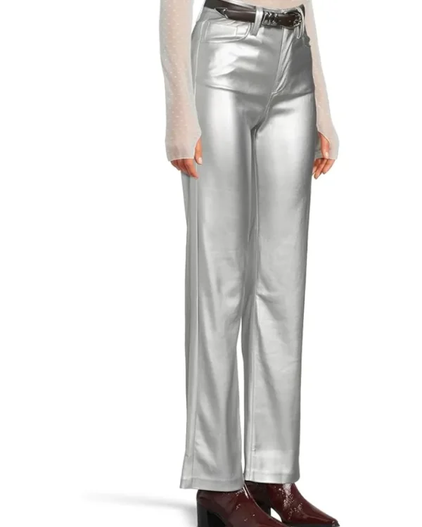 Joe's Jeans Jeans & Denim<The Margot Vegan Leather Plated Silver