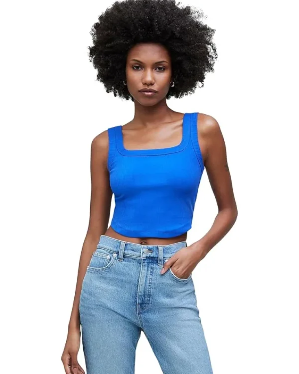 Madewell Shirts & Tops<The Tailored Crop Tank in Sleekhold Pure Blue