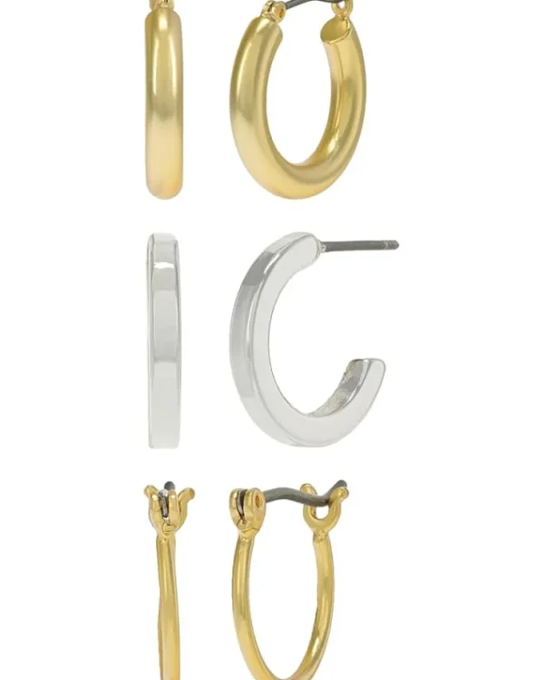 Madewell Jewelry<Three-Pack Hoop Earring Set Mixed Metal