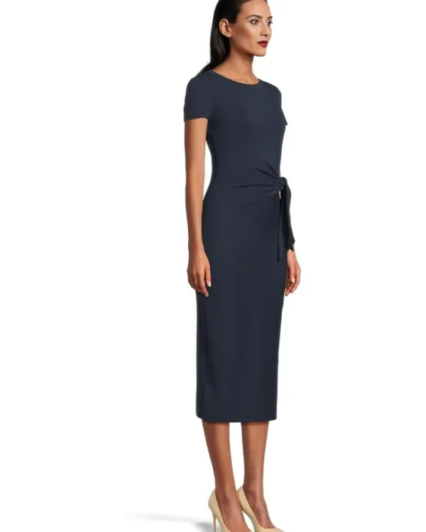 Lauren Ralph Lauren Dresses | Plus Size<Tie-front Jersey Short-sleeve Dress Refined Navy