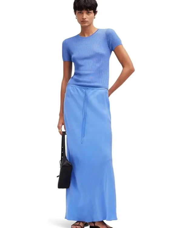 Madewell Skirts<Tie-Waist Maxi Slip Skirt in Cupro Blend Celeste
