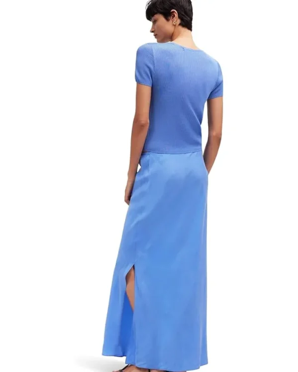 Madewell Skirts<Tie-Waist Maxi Slip Skirt in Cupro Blend Celeste
