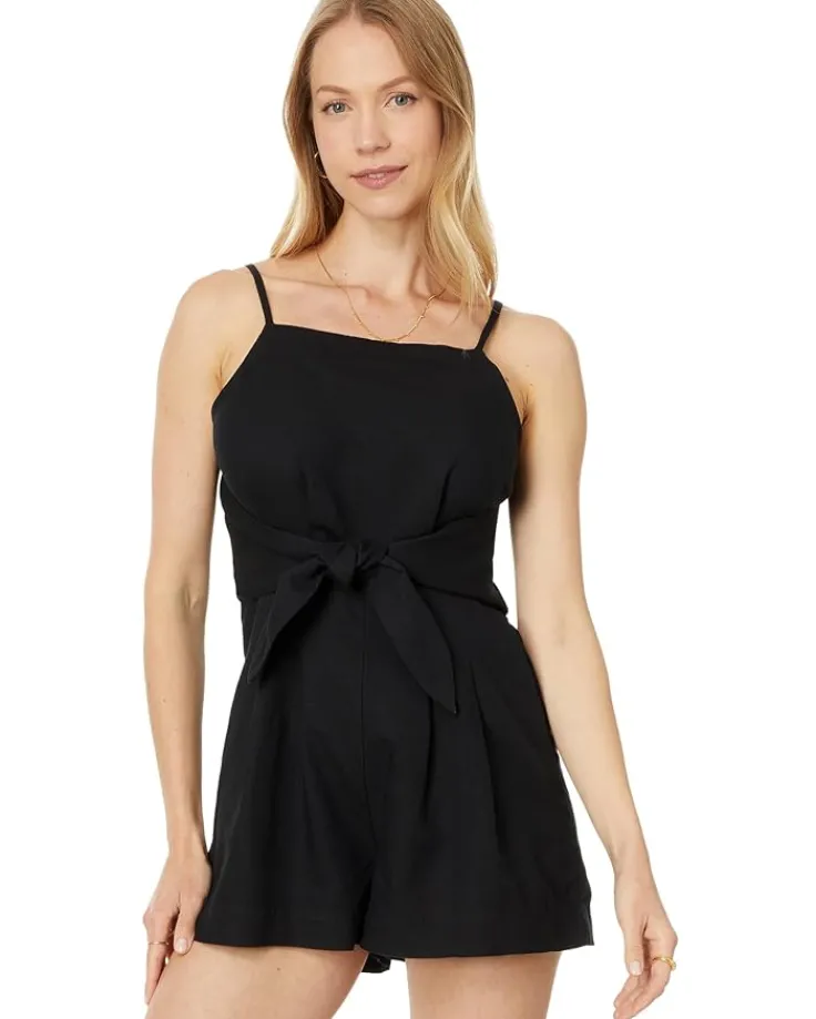 tiewaist_romper_0.webp Madewell Jumpsuits & Rompers<Tie-Waist Romper True Black