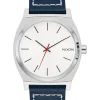 Nixon Watches<Time Teller Leather Silver/Cloud/Indigo