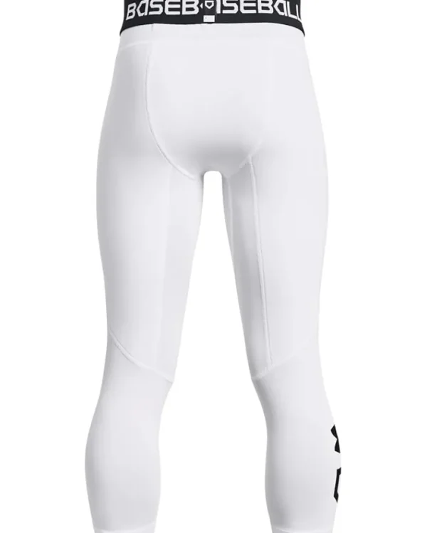 Under Armour Kids Shorts<Utility Slider 3/4 Slider Baseball Shorts (Big Kids) White/Black