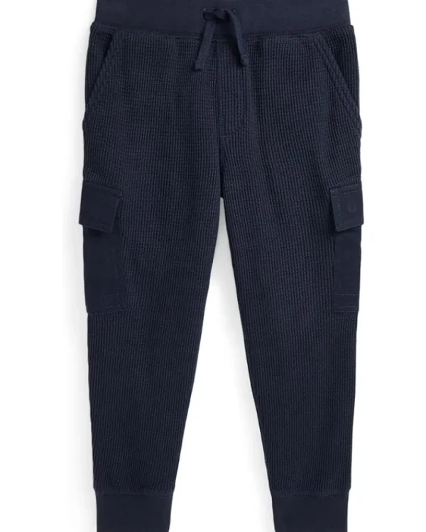 Polo Ralph Lauren Kids Pants<Waffle-Knit Cotton Cargo Jogger Pants RL Navy