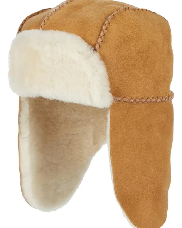 UGG Kids Hats<Water Resistant Sheepskin Trapper (Toddler/Little Kids) Chestnut