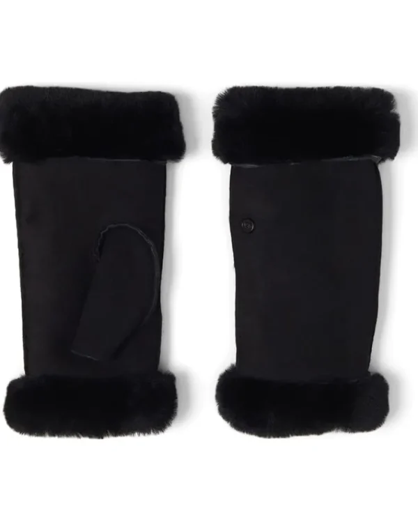UGG Gloves<Water Resistant Sheepskin Fingerless Gloves Black