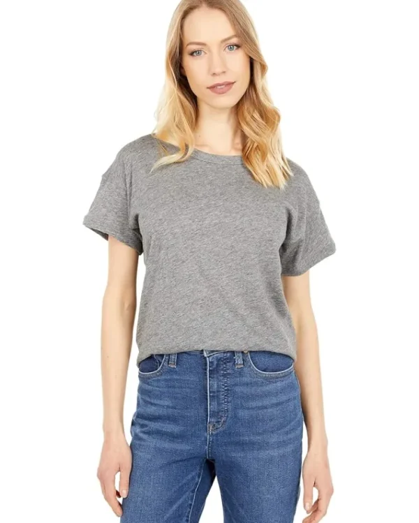 Madewell Shirts & Tops<Whisper Cotton Rib-Crewneck Tee Heather Iron