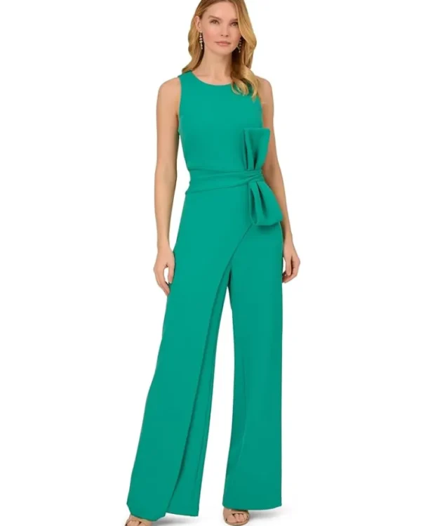 Adrianna Papell Jumpsuits & Rompers<Wide Leg Bow Detail Jumpsuit Botanic Green