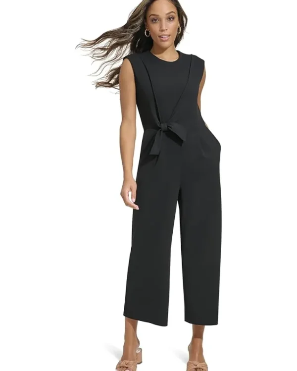 Calvin Klein Jumpsuits & Rompers<Wide Leg Jumpsuit with Knitted Side Detail Black