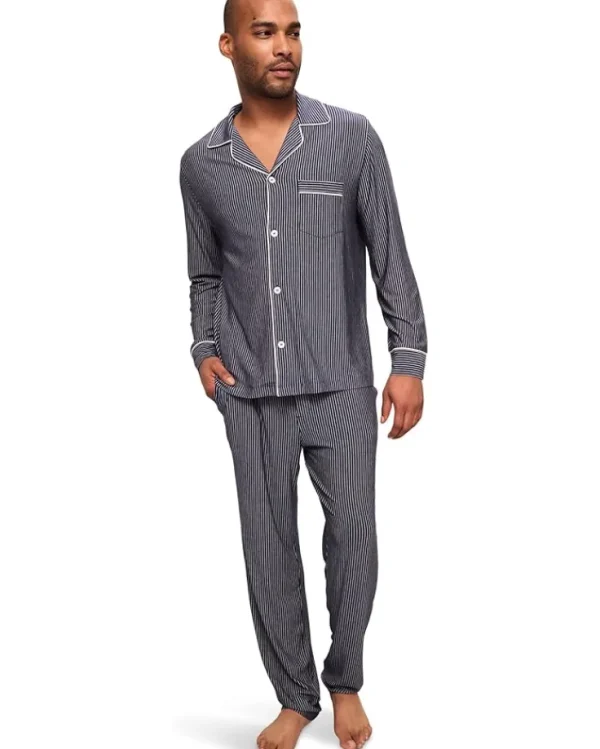 Eberjey Sleepwear<William Printed PJ Set Duo Stripe Haute Red/Haute Red