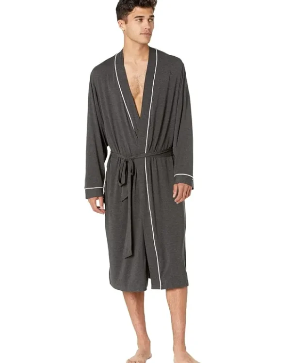 Eberjey Sleepwear<William Robe Charcoal Heather/Ivory