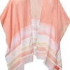 Calvin Klein Scarves<Womens Border Stripe 100% Rayon Lightweight Shawl Peach