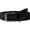 Johnston & Murphy Belts<Woven Stretch Knit Belt Black Solid