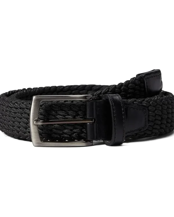 Johnston & Murphy Belts<Woven Stretch Knit Belt Black Solid