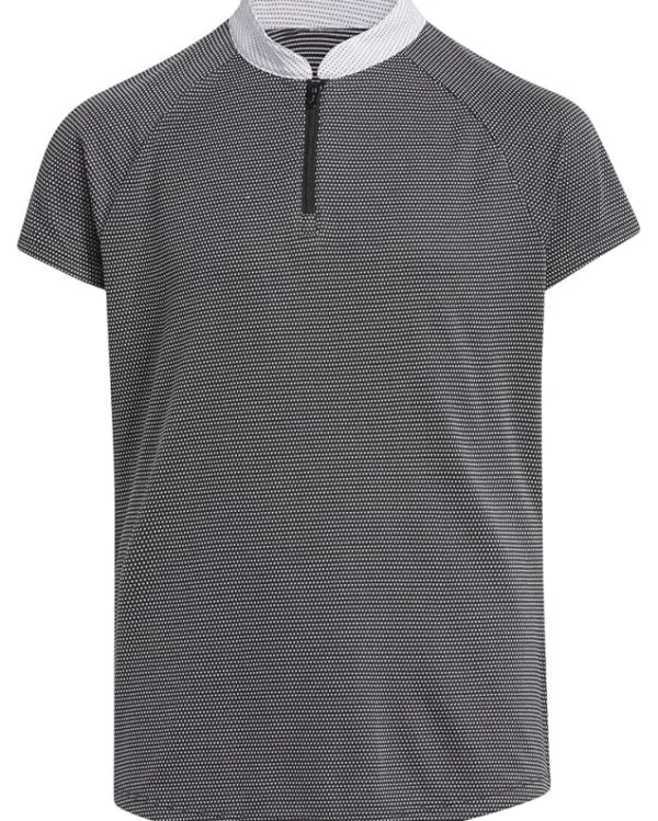adidas Golf Kids Shirts & Tops<Zip Polo Shirt (Little Kids/Big Kids) Black