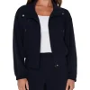 Liverpool Los Angeles Coats & Outerwear<Zip Up Dolman Sleeve Matte Sateen Jacket Lunar Blue