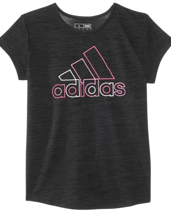adidas Kids AEROREADY® Short Sleeve Essential Polyester Mélange Tee(Big Kid) | Kids Shirts & Tops