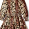 Janie and Jack Animal Print Satin Dress (Toddler/Little Kids/Big Kids) | Kids Dresses