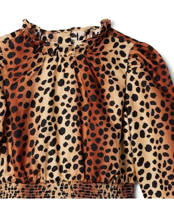 Janie and Jack Animal Print Satin Dress (Toddler/Little Kids/Big Kids) | Kids Dresses