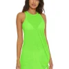 BECCA Swimwear & Cover Ups<Beach Date High Neck Dress Cover-Up Lime Juice