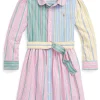 Polo Ralph Lauren Kids Belted Cotton Oxford Fun Shirtdress (Toddler/Little Kids) | Kids Dresses